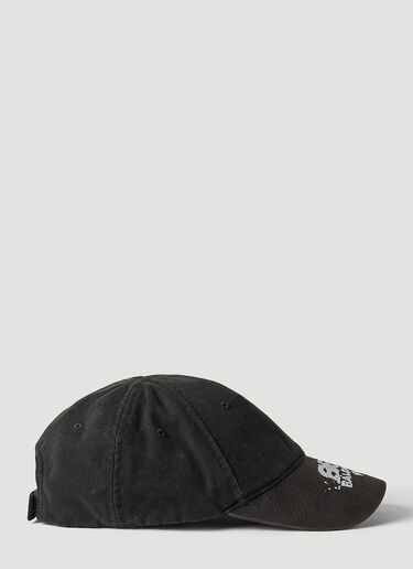 디스트레스트 로고 베이스볼 캡 Balenciaga 디스트레스트 로고 베이스볼 캡 블랙 bal0251025