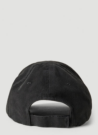 디스트레스트 로고 베이스볼 캡 Balenciaga 디스트레스트 로고 베이스볼 캡 블랙 bal0251025
