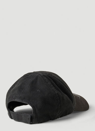 Balenciaga 디스트레스트 로고 베이스볼 캡 블랙 bal0251025