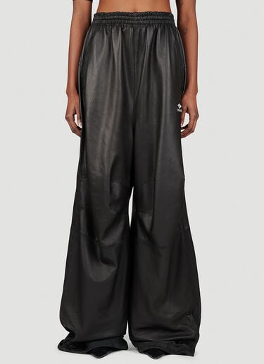 Sport Logo Leather Track Pants Balenciaga Sport Logo Leather Track Pants Black bal0253002