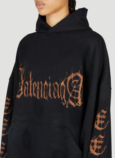 Heavy Metal Distressed Hooded Sweatshirt Balenciaga Heavy Metal Distressed Hooded Sweatshirt Black bal0253027