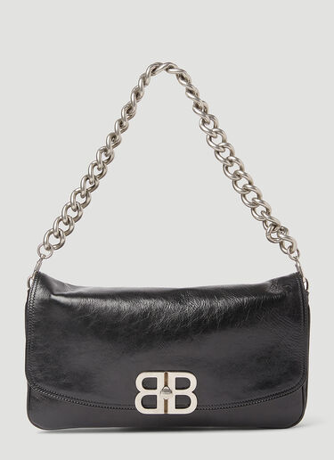 BB 柔软中号翻盖单肩包 Balenciaga BB 柔软中号翻盖单肩包 黑色 bal0253034