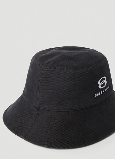 Balenciaga Logo Embroidery Bucket Hat Black bal0254046