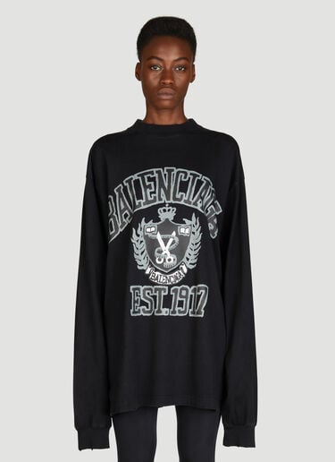 Balenciaga DIY College Long Sleeve T-Shirt Black bal0255024