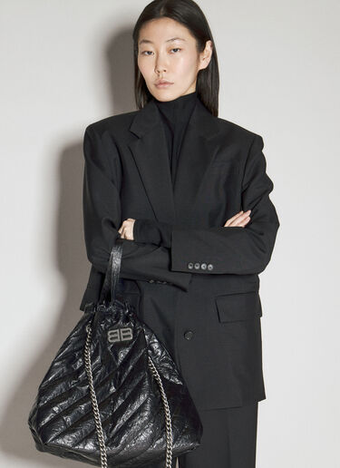 Balenciaga Crush 中号托特单肩包 黑色 bal0255051