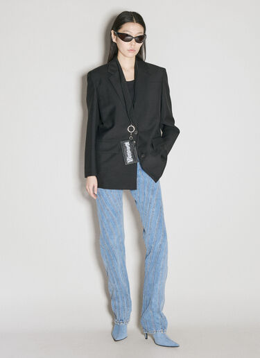 ロゴプリントレザー製キーリング付きカードホルダー Balenciaga ロゴプリントレザー製キーリング付きカードホルダー ブラック bal0255082