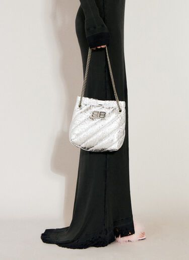 Balenciaga Crush XS 托特单肩包 银色 bal0256024