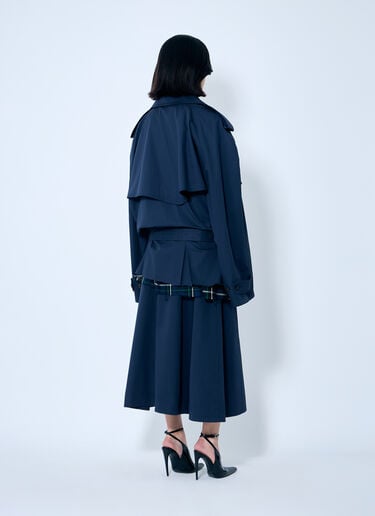 Balenciaga クロップドダメージヘムトレンチコート  ブルー bal0259004