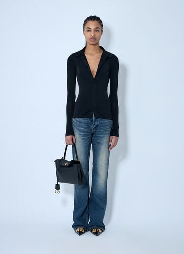 Balenciaga Button-Down Shirt Black bal0259009