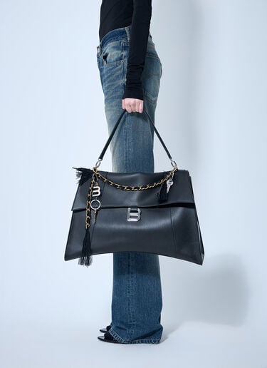 라지 소프트 아워글래스 핸드백 Balenciaga 라지 소프트 아워글래스 핸드백 블랙 bal0259034