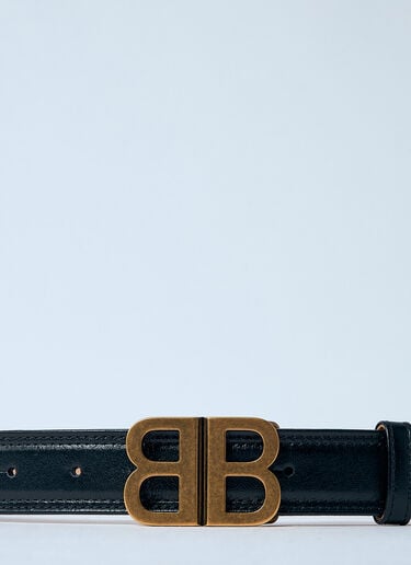 Balenciaga BB 柔软皮革腰带 黑色 bal0259039