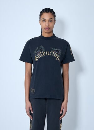 Balenciaga Tacky Tattoo ロゴモチーフTシャツ  ブラック bal0259049