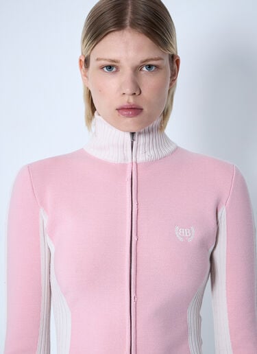 Balenciaga Zip-Up Human Being Hooded Sweatshirt Pink bal0260015