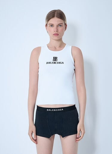 Balenciaga Logo Motif Tank Top White bal0261002