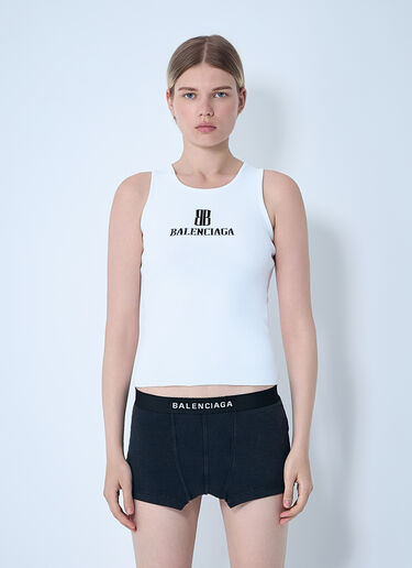 Logo Motif Tank Top Balenciaga Logo Motif Tank Top White bal0261002