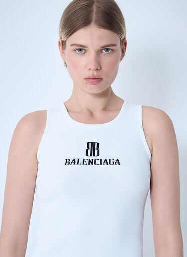 Balenciaga Logo Motif Tank Top White bal0261002