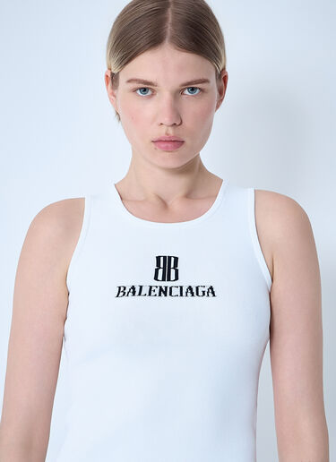Logo Motif Tank Top Balenciaga Logo Motif Tank Top White bal0261002