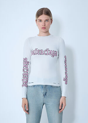 Balenciaga Logo Motif T-Shirt White bal0261011
