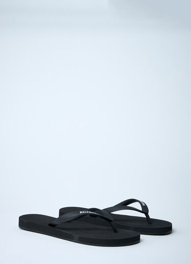 Logo Motif Flip Flops Balenciaga Logo Motif Flip Flops Black bal0261016