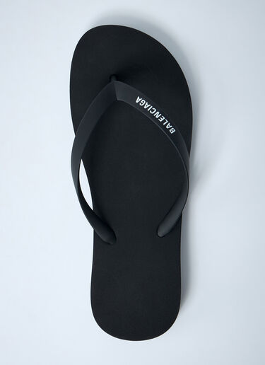 Balenciaga Logo Motif Flip Flops Black bal0261016