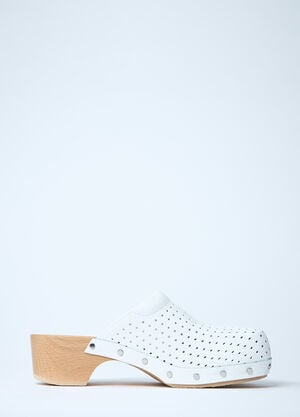Balenciaga Perforated Heeled Clogs White bal0261028