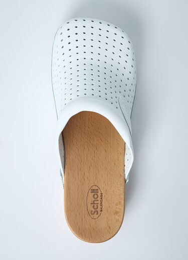 Balenciaga Perforated Heeled Clogs White bal0261028