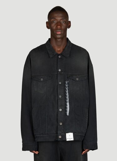 Size Sticker Denim Jacket Balenciaga Size Sticker Denim Jacket Black bal0355002