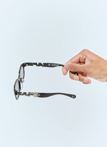 A BATHING APE® #2 Rectangular Sunglasses Black bap0155008