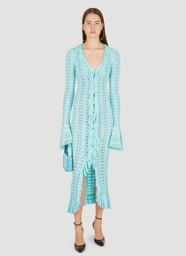 网眼针织褶边连衣裙 Blumarine 网眼针织褶边连衣裙 蓝色 blm0252001