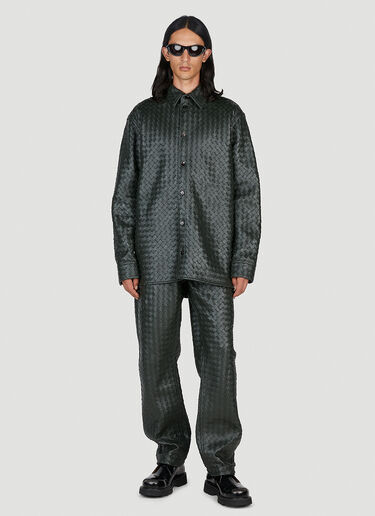 Intrecciato 皮革衬衫 Bottega Veneta Intrecciato 皮革衬衫 绿色 bov0153008