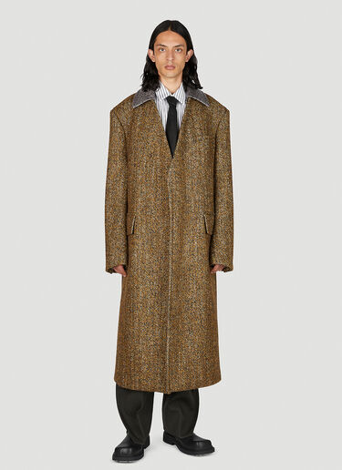 Bottega Veneta 肌理羊毛斑点大衣 棕色 bov0154004