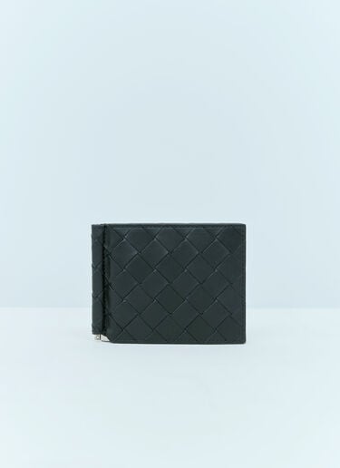 Intrecciato Bill Clip Leather Wallet Bottega Veneta Intrecciato Bill Clip Leather Wallet Black bov0154025