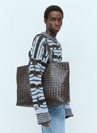 라지 인트레치아토 지퍼 토트백 Bottega Veneta 라지 인트레치아토 지퍼 토트백 브라운 bov0156016