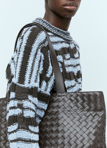 라지 인트레치아토 지퍼 토트백 Bottega Veneta 라지 인트레치아토 지퍼 토트백 브라운 bov0156016