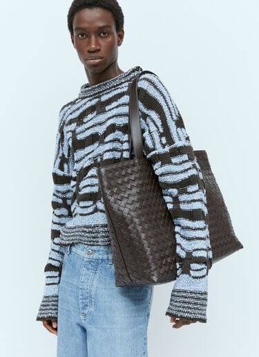 라지 인트레치아토 지퍼 토트백 Bottega Veneta 라지 인트레치아토 지퍼 토트백 브라운 bov0156016