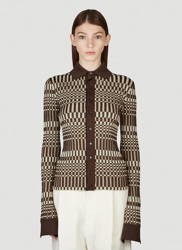 Bottega Veneta 轻质条纹开衫 棕 bov0249097