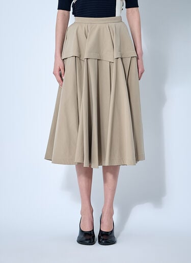 주름진 미디 스커트 Bottega Veneta 주름진 미디 스커트 베이지 bov0255006