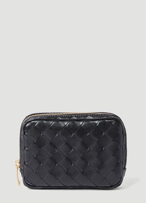 Bottega Veneta Teen Intrecciato Zip Pouch Black bov0255091