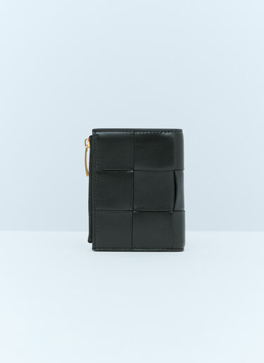 Bottega Veneta Small Cassette Bi-Fold Zip Wallet Black bov0255109