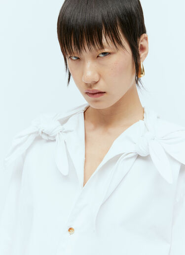 Knotted Cotton Shirt Bottega Veneta Knotted Cotton Shirt White bov0256038