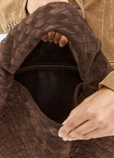 大号 Hop 麂皮单肩包 Bottega Veneta 大号 Hop 麂皮单肩包 棕色 bov0258019