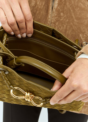Bottega Veneta 小号 Andiamo 麂皮手提包 绿色 bov0258024