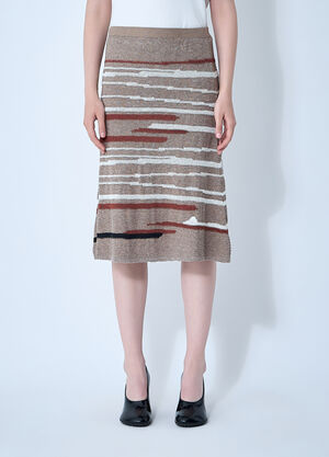 Bottega Veneta Linen-And-Cotton Skirt Beige bov0261004