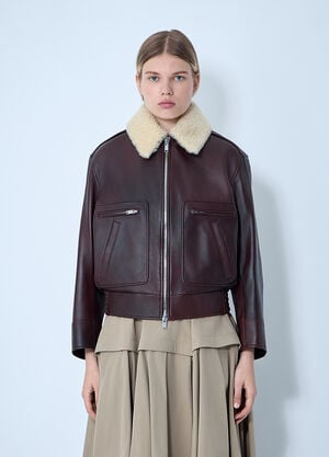 Bottega Veneta Leather Blouson Jacket Brown bov0261007