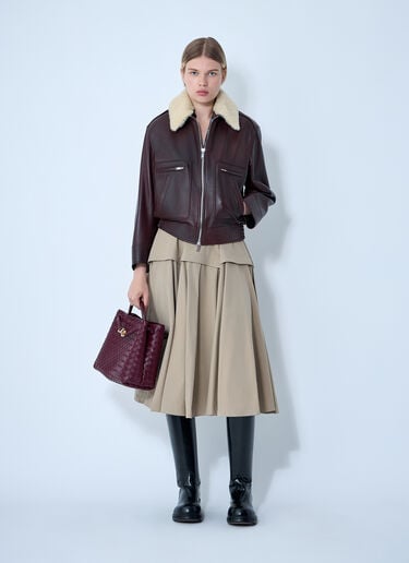 Bottega Veneta Leather Blouson Jacket Brown bov0261007