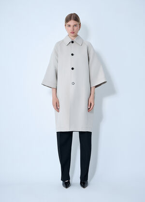 Bottega Veneta Silk-And-Cotton-Blend Coat Grey bov0261008