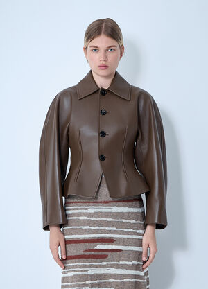 Bottega Veneta Leather Blouson Jacket Grey bov0261010