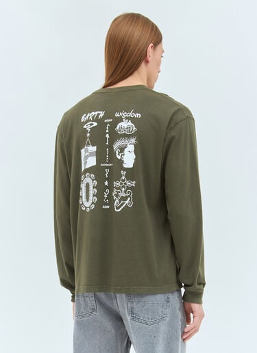 Brain Dead アースウィズダム ロングスリーブTシャツ グリーン bra0158011