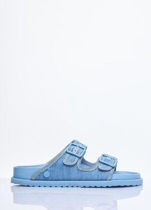 Birkenstock 1774 Arizona Stone Washed Denim Sandals Blue brs0158001