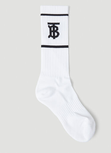 Burberry Logo Intarsia Socks White bur0149108